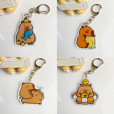 Capybara Acryl Schlüsselanhänger Spielzeug Cartoon Schlüsselanhänger Anhänger Rucksack Tasche Schlüsselanhänger Dekor Geschenk