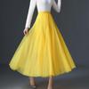Women's 720° High Waist Pleated A-line Skirt - Mid-length, Mesh, Versatile for Dance or Casual Wear