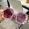 Nicht polarisierte neue Marke Luxus quadratische Sonnenbrille Frauen Diamant Kristall Strass Sonnenbrille Schattierungen