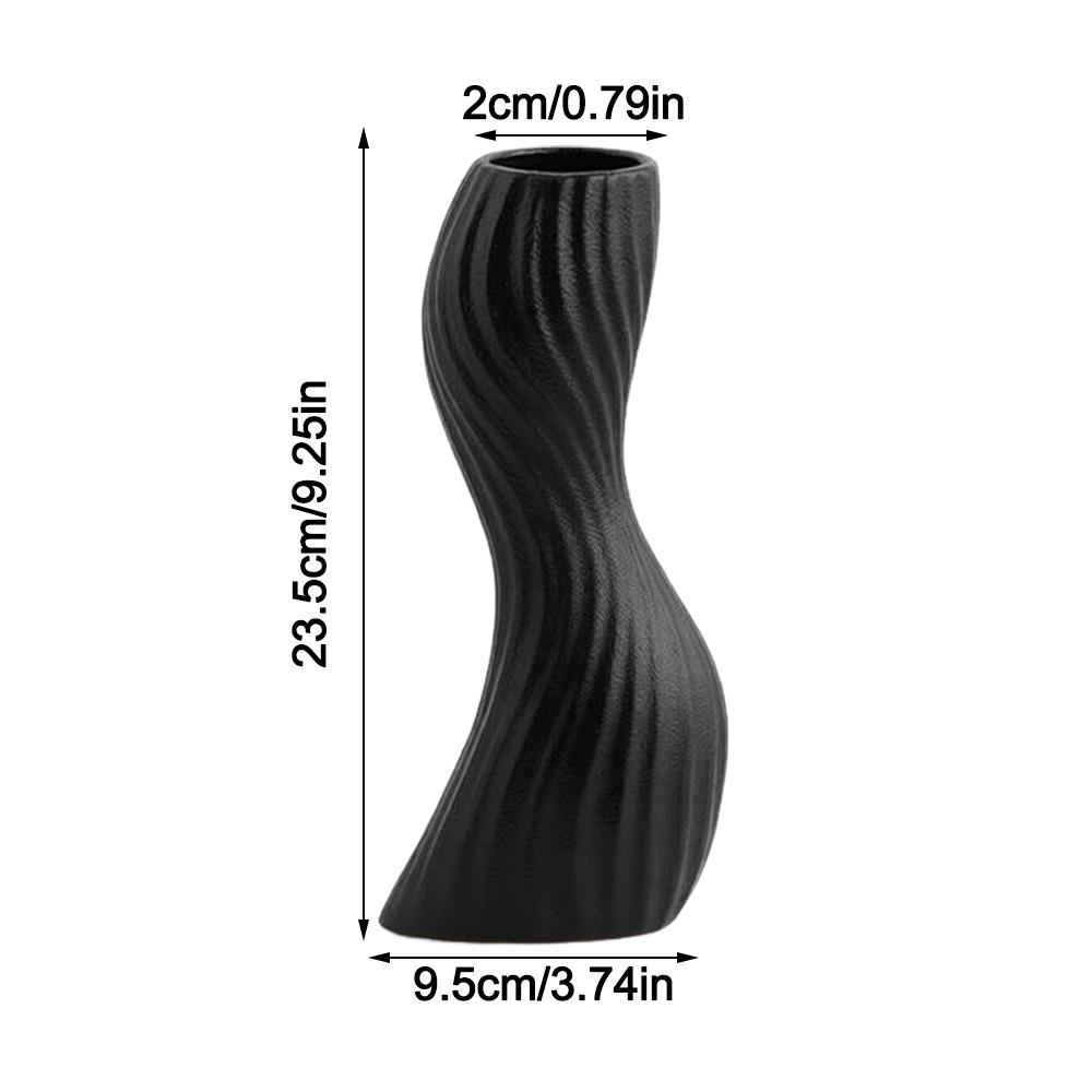 Plastic Imitation Ceramic Vase Wave Shape Curved Wave Vase Durable Flower Vase  Home Decoration