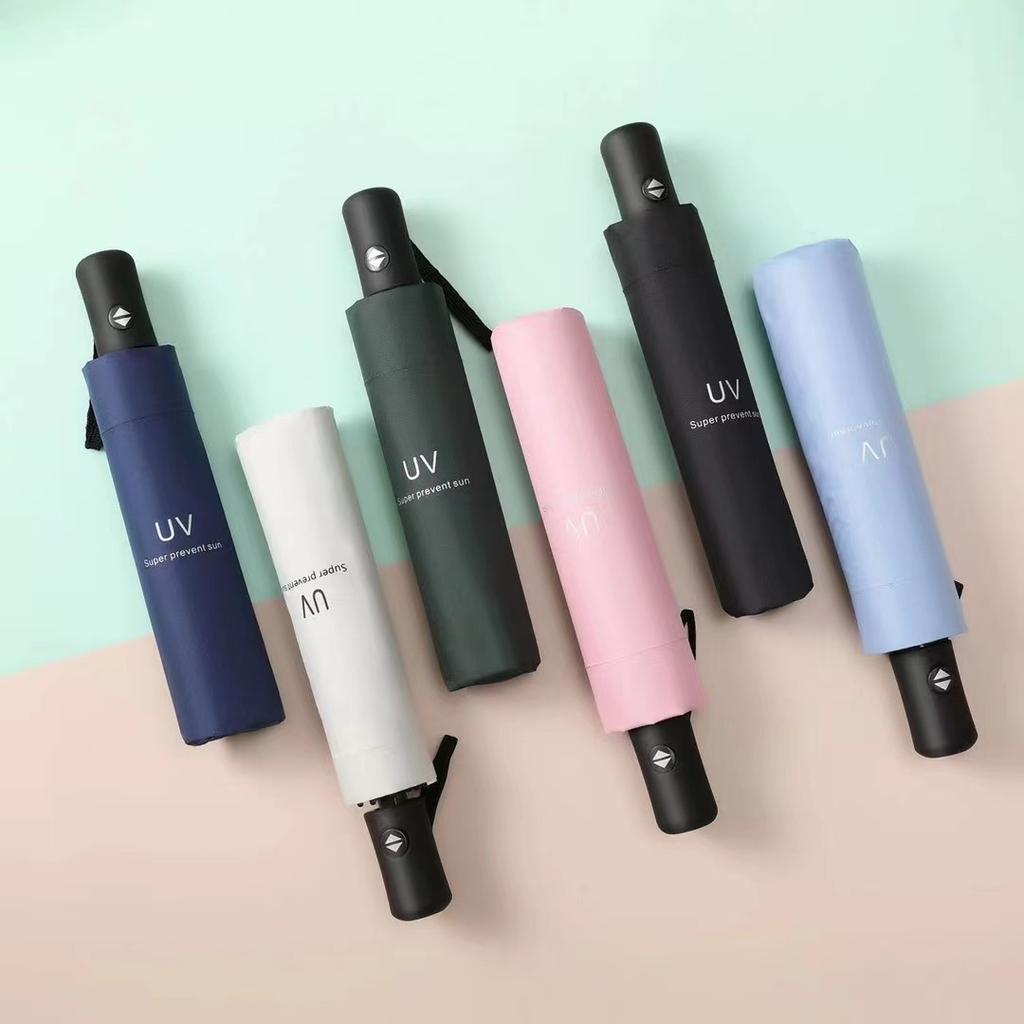 Simple Triple Fold Umbrella With Thick Vinyl UV Protection Double Umbrella Rain And Sun Umbrella Folding Vinyl Umbrella