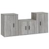 Meuble TV - Maison Exclusive - Ensemble 3 pièces - Sonoma gris - Bois d'ingénierie - Design mural