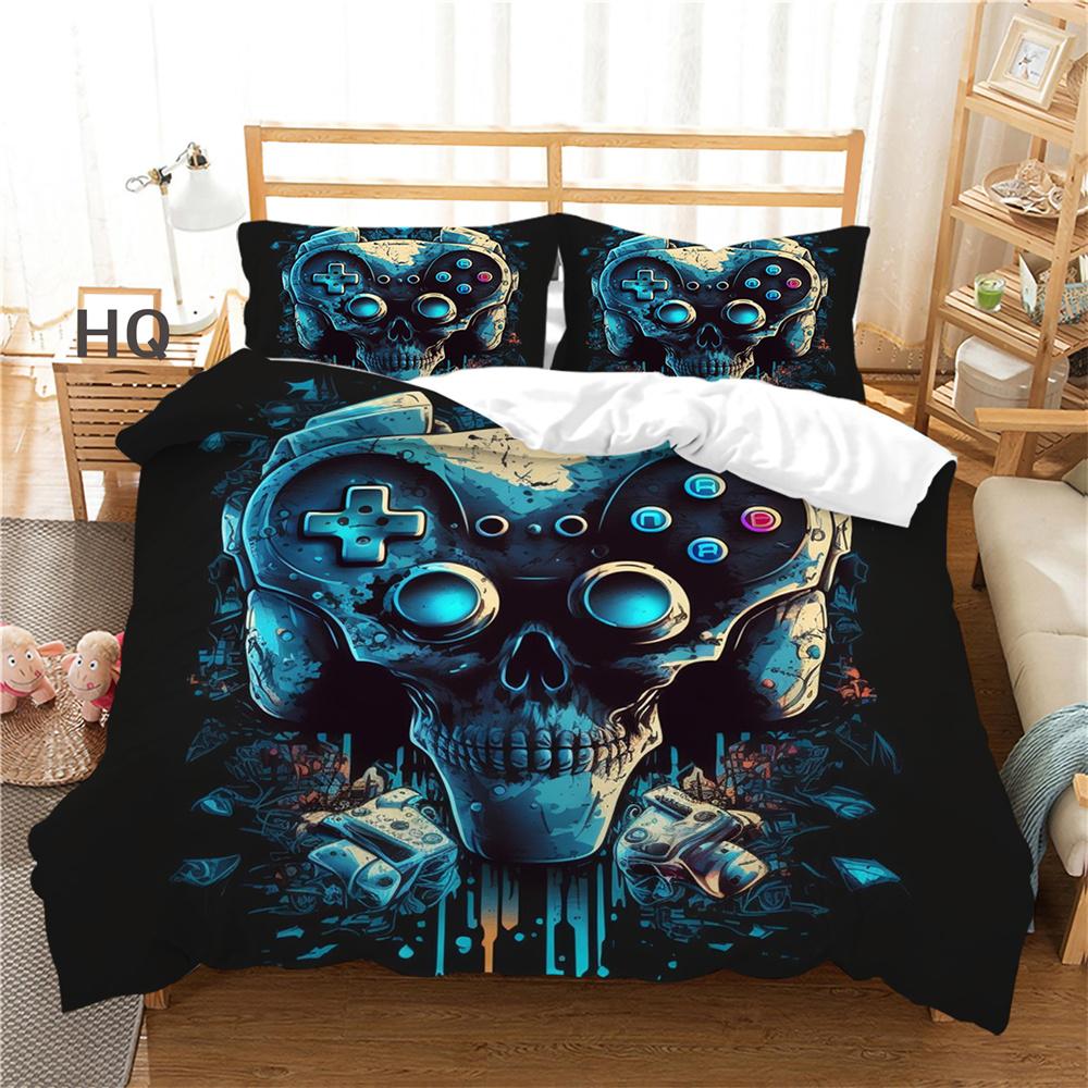 Oyun Konsolu Baskılı Nevresim Tam Boy Yatak Seti Genç Mikrofiber Highend Moda Ev Tekstili