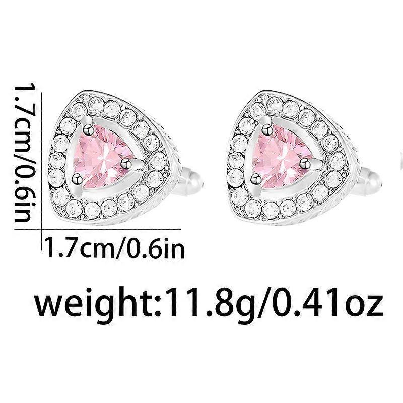 High-end French triangular alloy cufflinks with zircon inlay, men's micro-diamond suit shirt cufflinks, alloy accessories