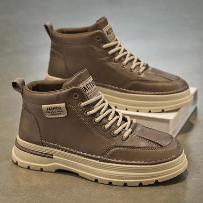 Martin Stiefel Herrenschuhe Herbst neu hochgeschnittene Schuhe Herren Trend vielseitig rutschfest Lederoberfläche lässige Arbeitsschuhe kurze Stiefel