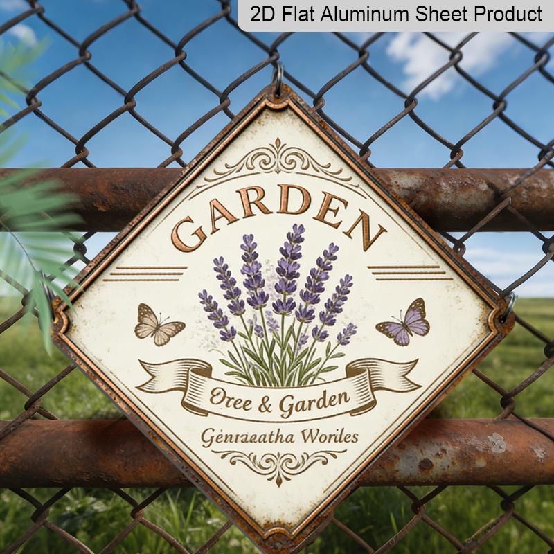 

2D Flat - 1pc Lavender Theme Garden Decor Ornament for Mother | Vintage Metal Aluminum Sign, Suitable for Garden, Balcony, Patio, Greenhouse, Living 20*20cm