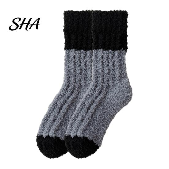 Warm Crew Socks for Winter Thickened Long Plush Women, Coral Fleece Socks, Cold Feet Relief Thermal Sleep Anti-static Contrast Color Indoor