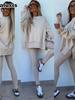 Neues Frühlings-Outwear Damenmode Locker sitzendes Leggings-Set mit Oversized-Sweatshirt Zweiteiliges Outfit
