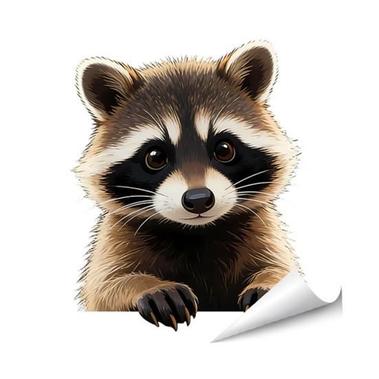 

Animal Window Clings Cartoon Fox Cat Raccoon Sticker Removable Static Decals for Kids Room Living Room Glass Doors Windows E