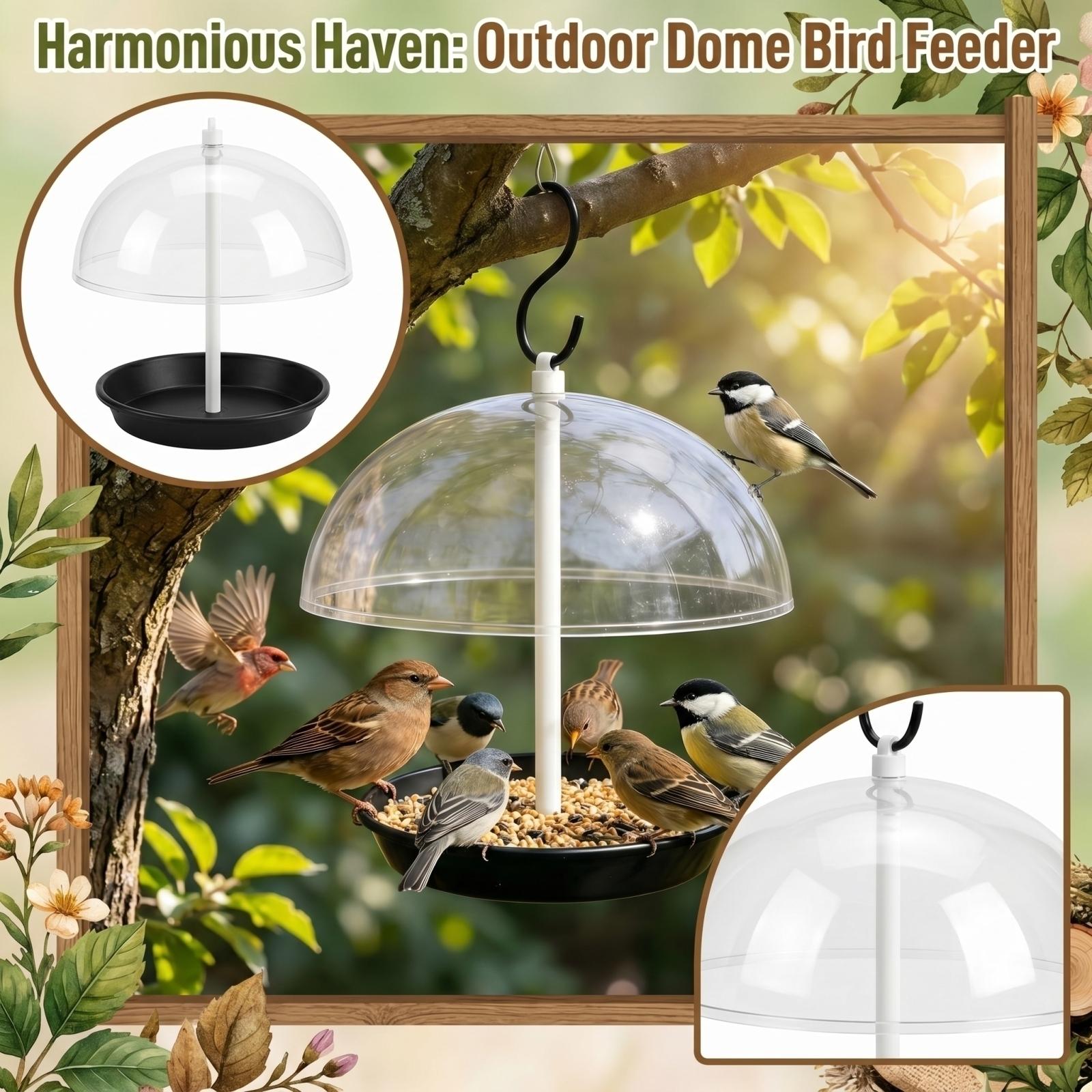 

Hemispherical Bird Feeder, Outdoor Patio Hanging Bird Feeder One Size
