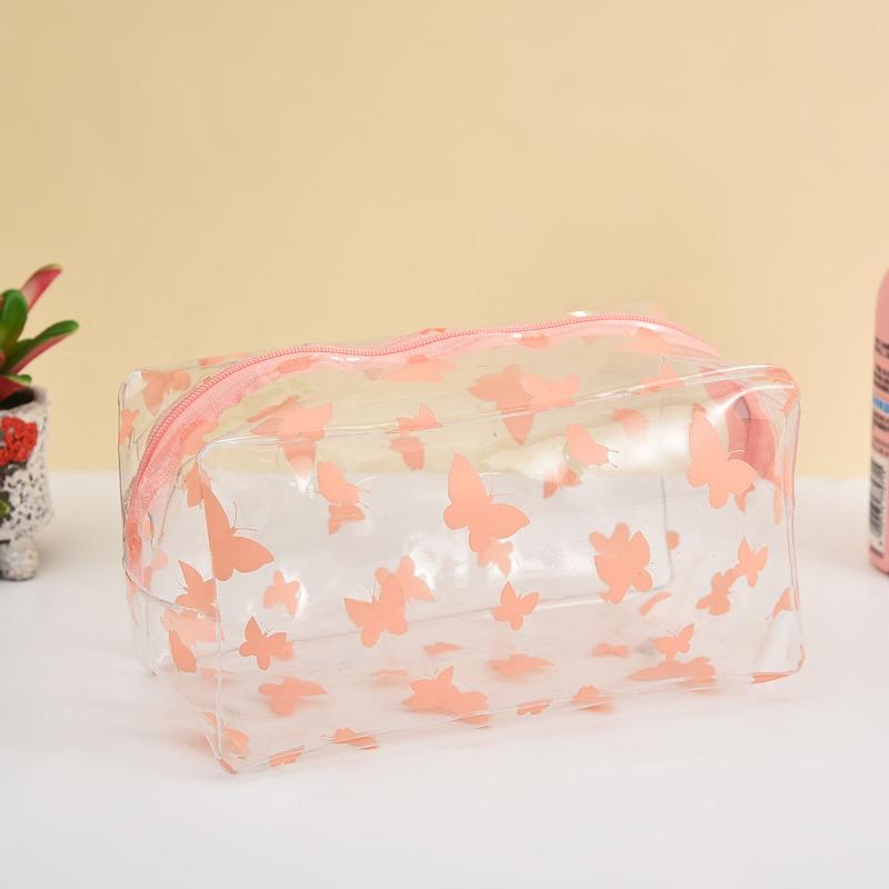 1Pc Creative Design Transparent Makeup Case For Women Sweet Bag Organizer Cute Large Capacity Cosmetic Bag Portable Lipstick Bag