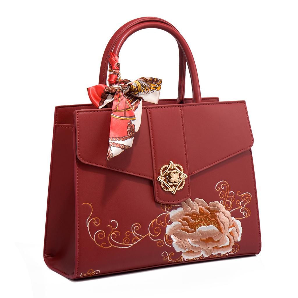 Mother'S Day Gift Guofeng Embroidery Red Wedding Bag Women'S Bag Mother Bag Handbag Large Capacity