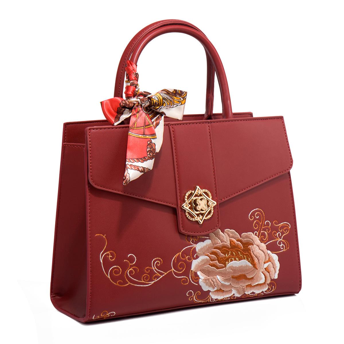 Mother S Day Gift Guofeng Embroidery Red Wedding Bag Women S Bag Mother Bag Handbag Large Capacity