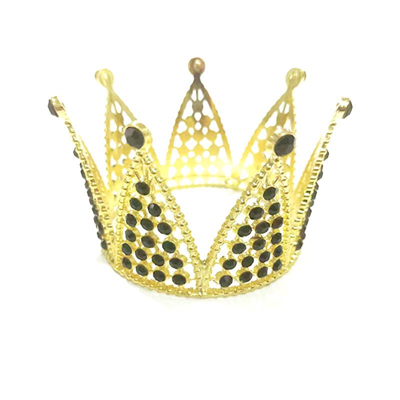Children's Birthday Crown Tiara Baroque Alloy Ornament Full Circle Crown Cake Decoration