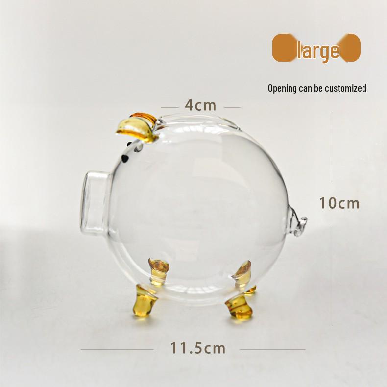 Mini Golden Bean Borosilicate Glass Piggy Bank & Wishing Bottle