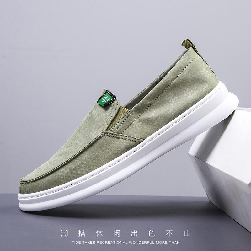 

Мужские тканевые туфли модные зонтичная ткань повседневные педали дышащие старые пекинские тканевые туфли 44 зелёный