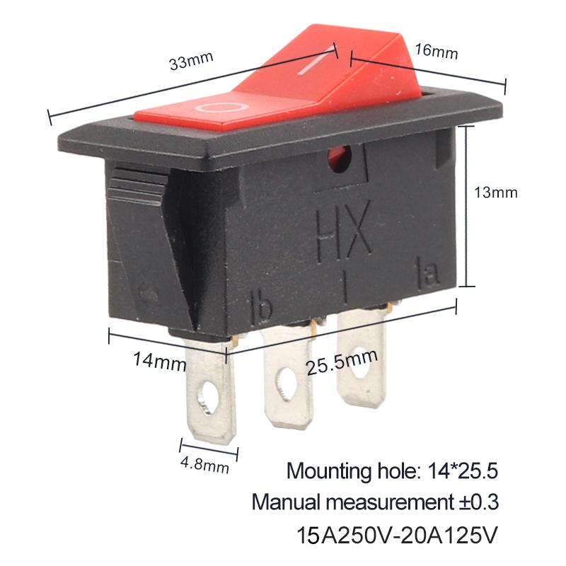 5PCS Boat Rocker Switch 33X16mm SPST 2/3Pin Snap in ON-OFF ON-ON Car Power Dash Truck switch Accessories 15A/20A 250V/125V