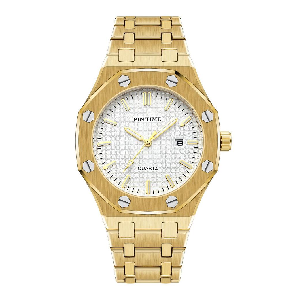 Uhr Automatik Quarzuhr Edelstahlarmband Leuchtzeiger Wasserdicht Mode Sport Herrenuhr