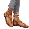 2025 Sommer Neue Riemchensandalen mit Schlangenmuster, flache Sandalen für Damen, modische Zehentrenner mit Metallringen, Übergröße