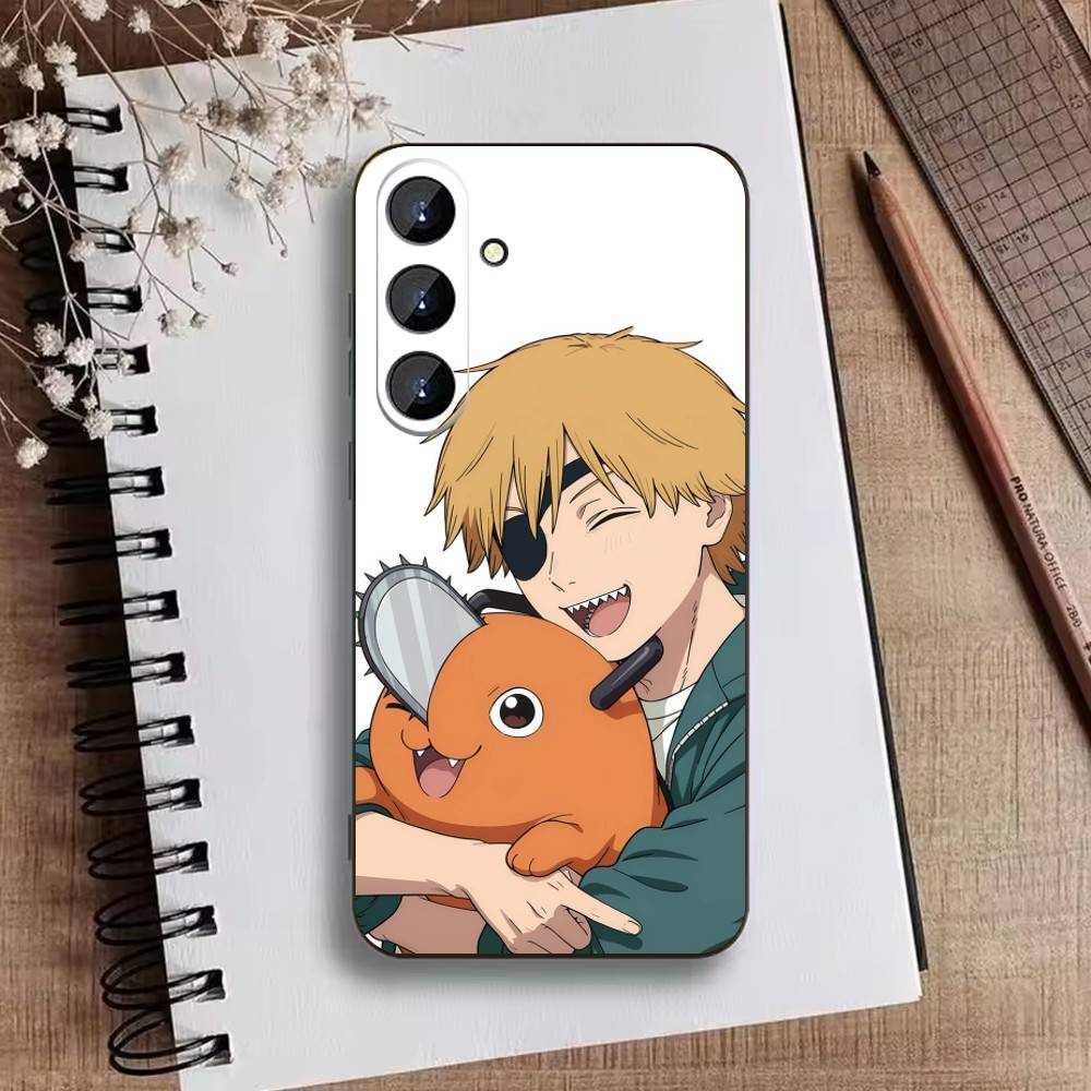 K-Pochita Anime Phone Case For Samsung Galaxy A73,A21s,A22,A31,A52,A53,A71,A41Soft Black Shell