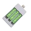 Rechargeable Battery Charger USB Output 3 Slots Charging Short Circuit for Protection Suitable for AAA/AA Battery Tools