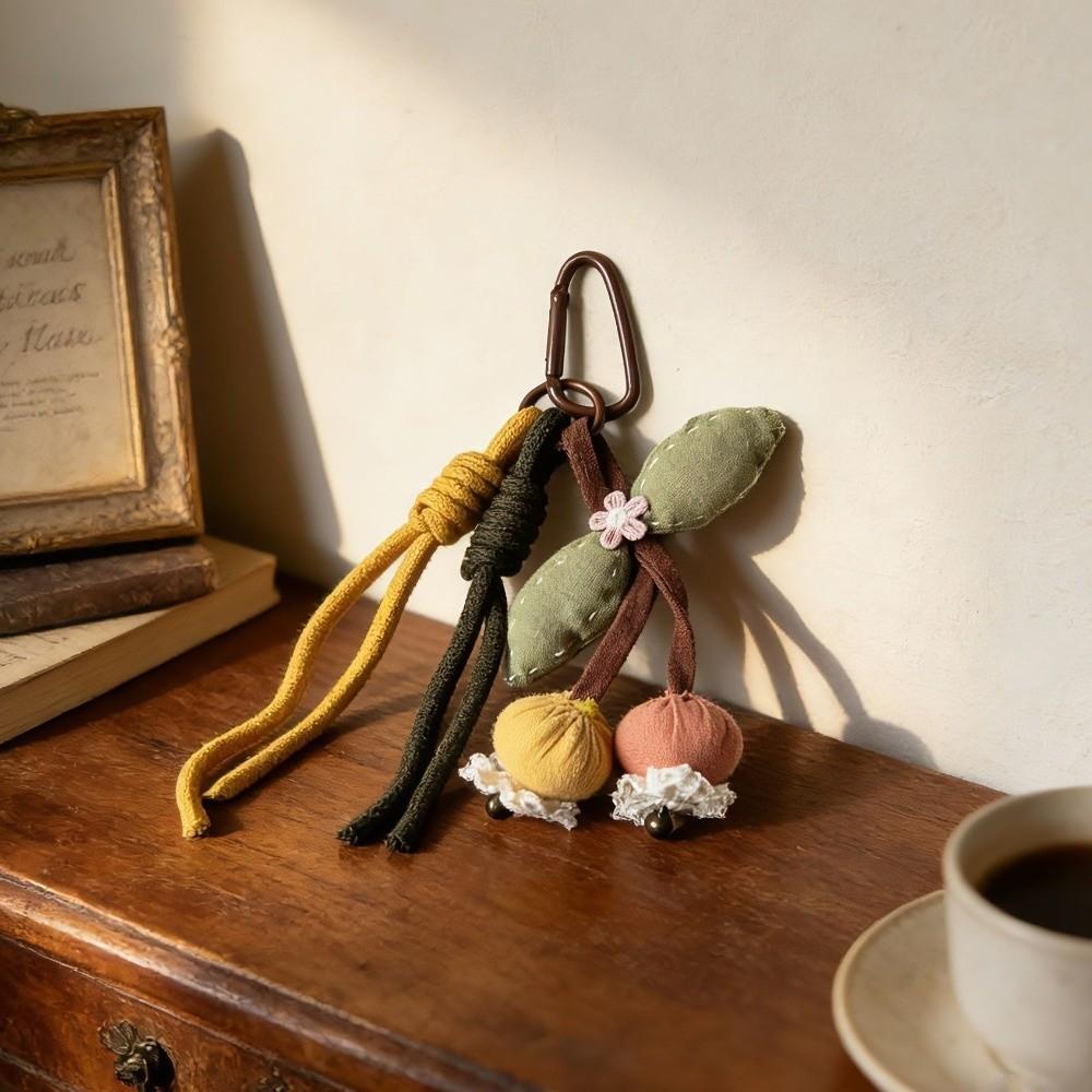 Braided Lanyard Vintage Bag Keychain Cartoon Animal Pendant Keyring Lanyard Charm  Bag Decoration