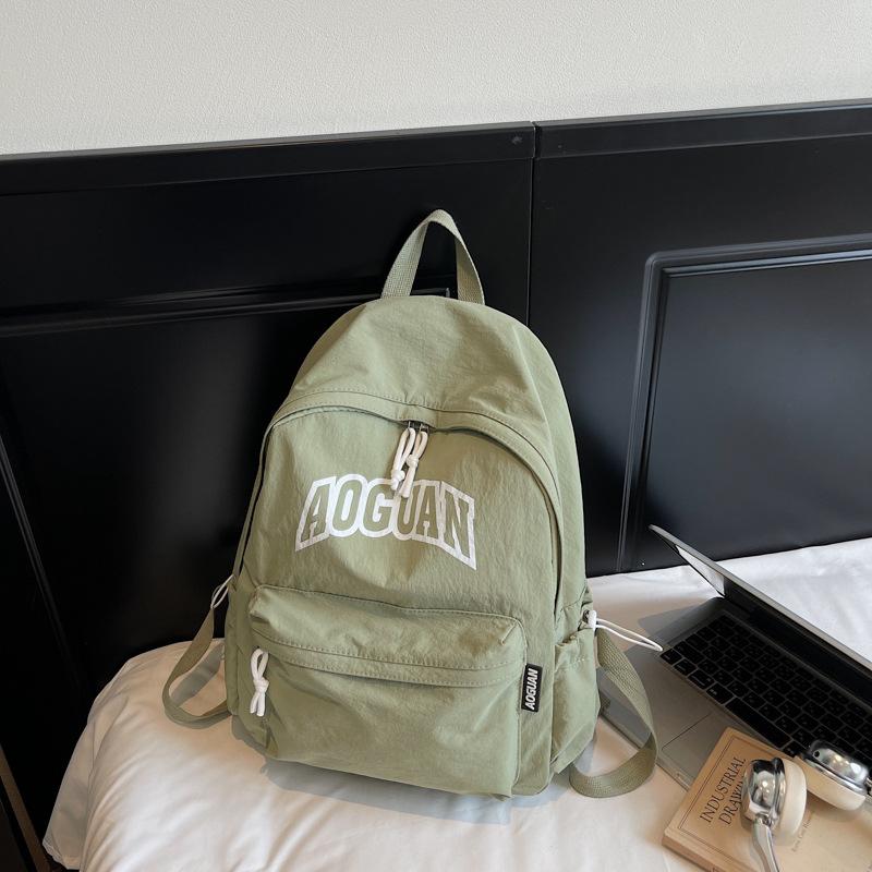 New Alphabet Backpack Women's Japanese Simple Large Capacity High School Student School Bag Travel Backpack