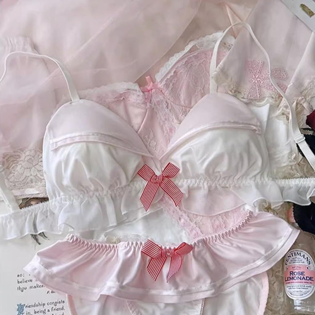 Mädchen BHs Dreiecksschale Weich Niedlich Unterwäsche Mode Damen BHs Kabellos Push Up BHs Patchwork Unterwäsche Innentops für Damen Büstenhalter Damen Lingerie