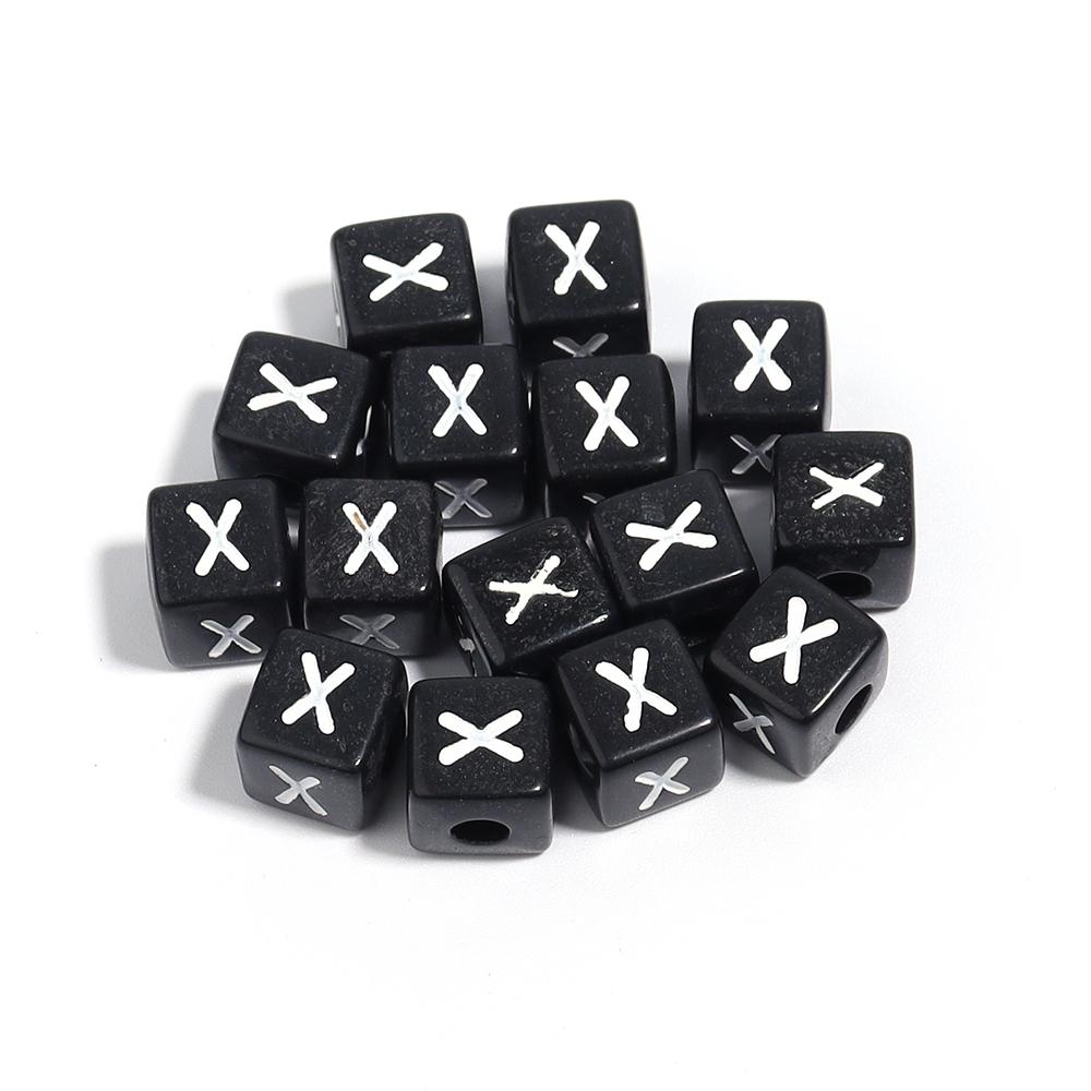 50-100 Stück Schwarze Acryl Buchstabenperlen A-Z Alphabetperlen Würfel Abstandshalterperlen Für DIY Armband Halskette Schmuckherstellung Zubehör
