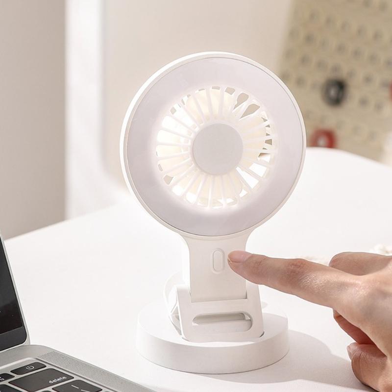 Portable USB Charging Desk Fan With Phone Holder And Three Speed Setting Suitable For Camping Photography Mobile Devices