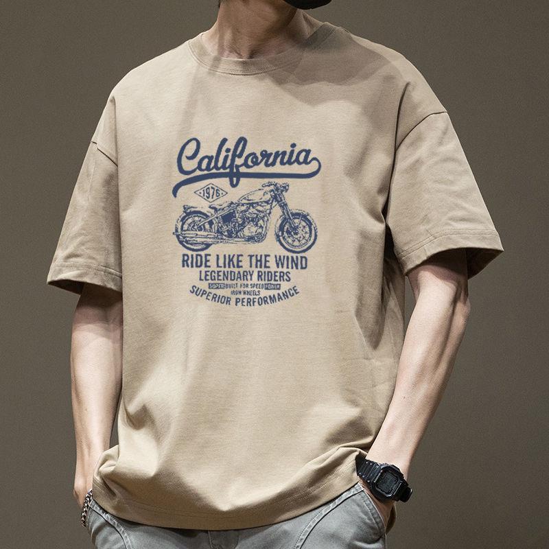 Men's Summer Black Retro Trend T-Shirt: American, Japanese, Korean Style