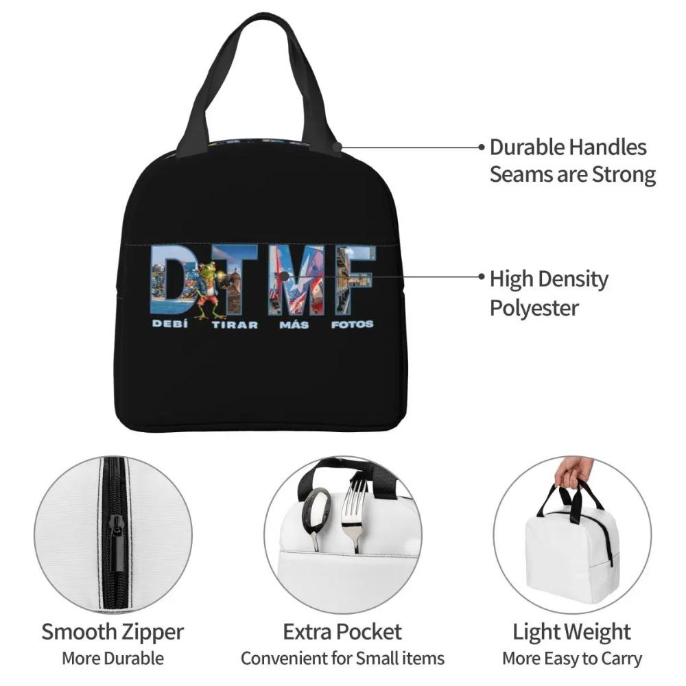 Bads Bunnys Debi Tirar Mas Fotos DTMF Insulated Lunch Bag for Kids School Cooler Thermal Food Box Tote Portable