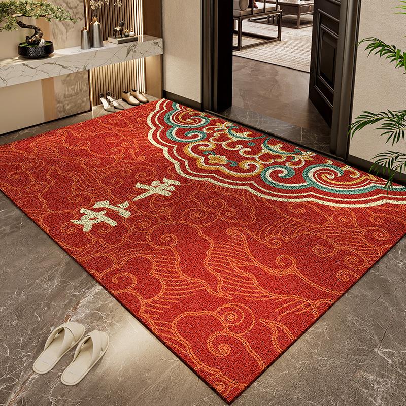Festive Entry and Exit, Safe Door Wire Ring, Home Floor Mat, Entry Door, Dirt-resistant PVC Sand Scraping and Dust Removal Foot Mat