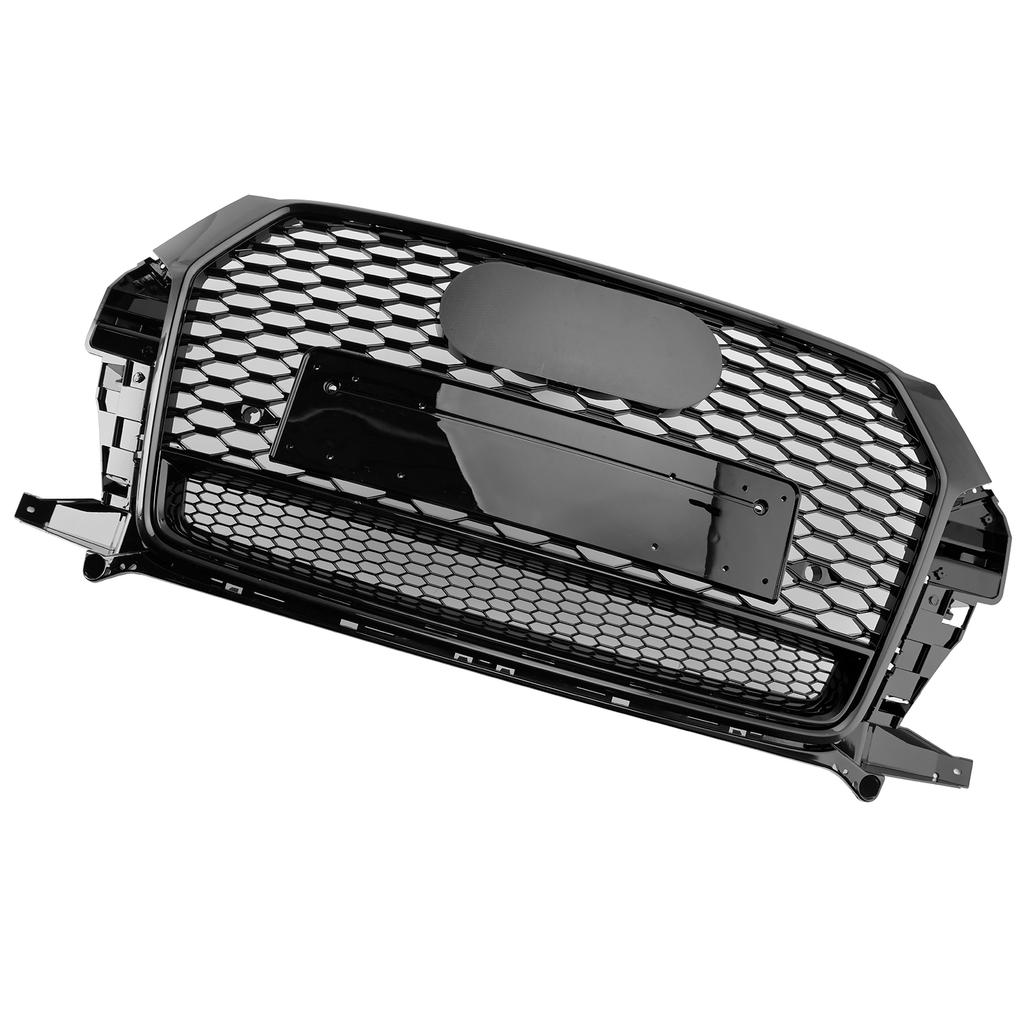 RSQ3 Style Front Honeycomb Grill Grille 8U0853653M Fit Q3 2016-2018 Gloss Black