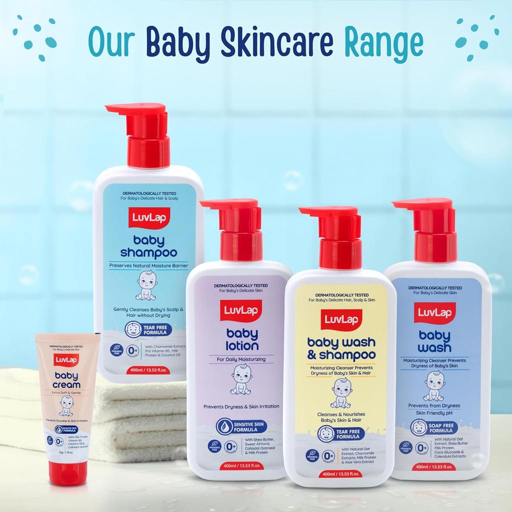 LuvLap Milky Soft Baby Shampoo 600ml - Tear-Free, Gentle Scalp Cleanser With Milk Protein, Vitamin E & Coconut Oil
