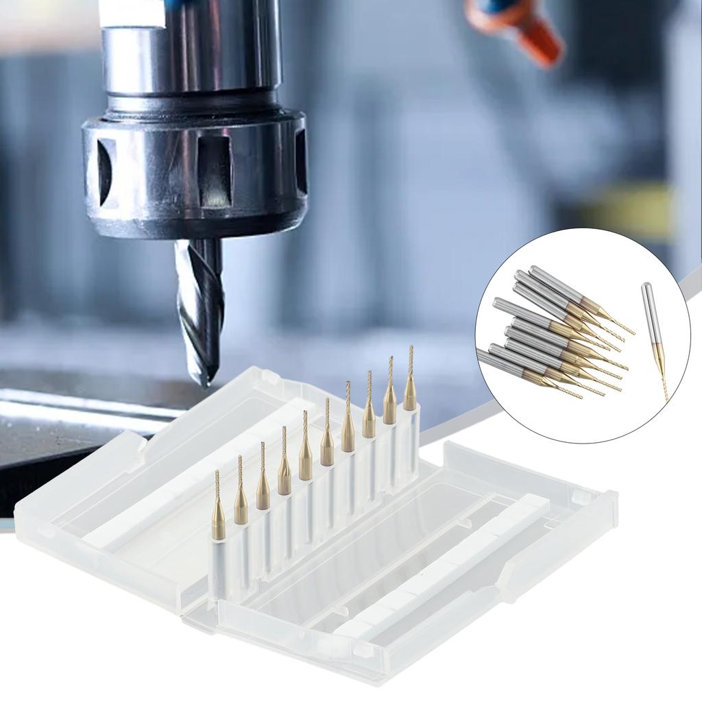 PCB Machine Milling Cutter Drill Bit Engraving Router Bits Titanium Coat 1mm CNC Carbide End Mill For Glass Fiber