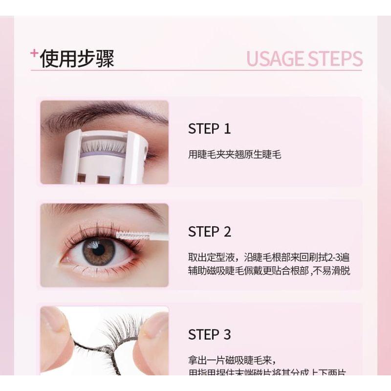 Miumi - Set: Natural Wispy Magnetic False Eyelashes + Applicator