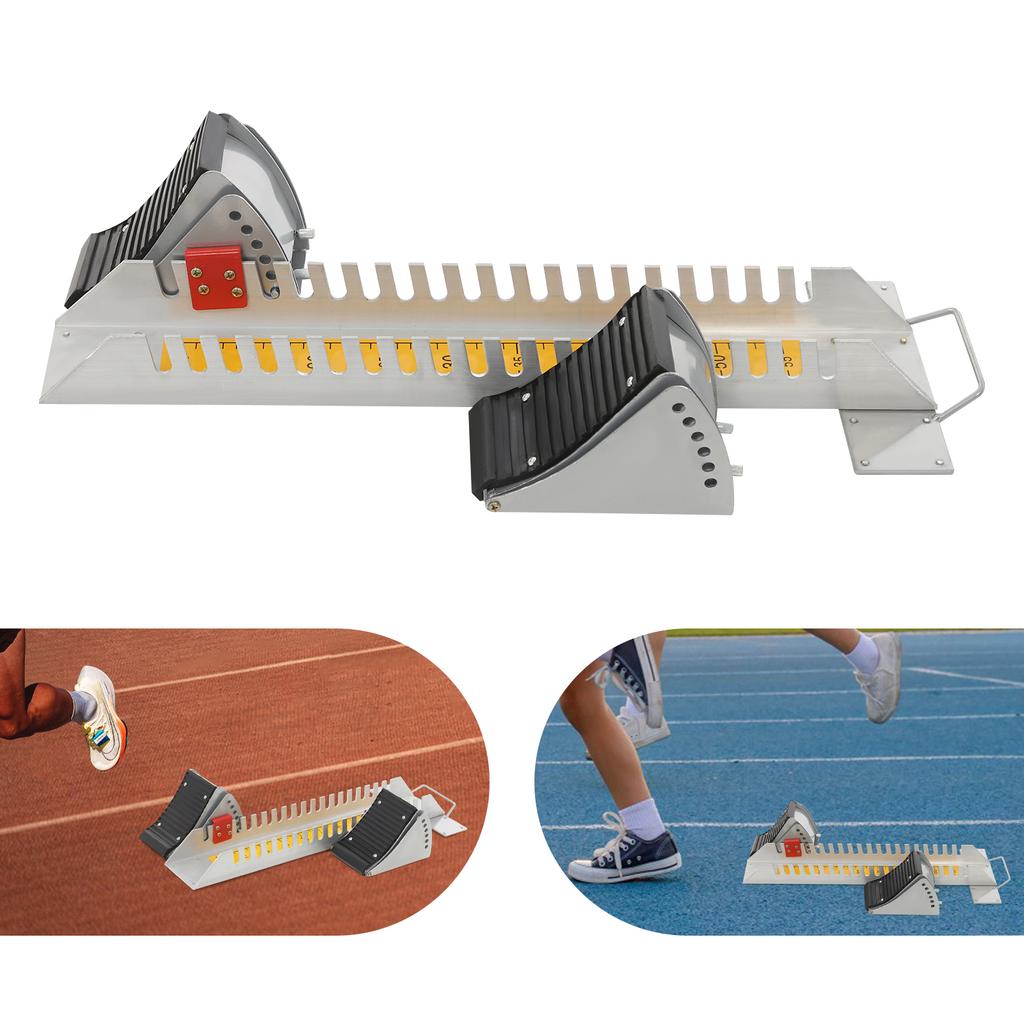 Professional Adjustable Track Starting Blocks - 6 Angle Anti-Slip Pedals, Aluminum Alloy for Sprint Training