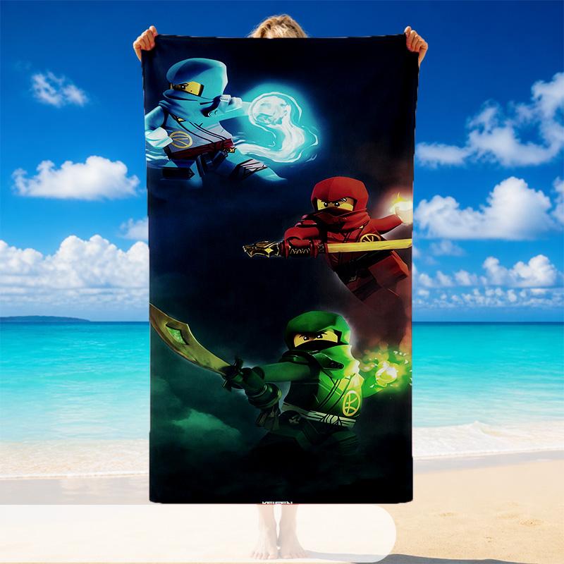 Quick Dry Beach Towel LEGO Ninjago Pattern, Lightweight Absorbent Towel for Pool Beach Vacation Use