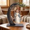 Catholic Wooden Jesus Swing Ornament Religious Virgin Mary Swing Sculpture  Faith Home Decor
