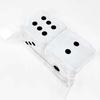 Car Mirror Fuzzy Dice, Pair of Retro Square Fuzzy Plush Dice with Dots, Plush