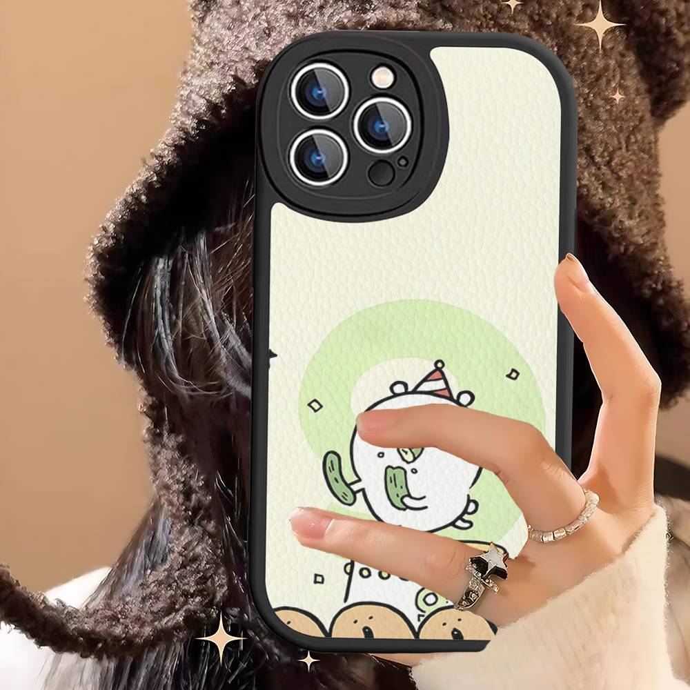Cute J-Joke B-Bear For IPhone 16 15 14 13 12 11 Pro Max Plus Shockproof Leather Soft Phone Cover