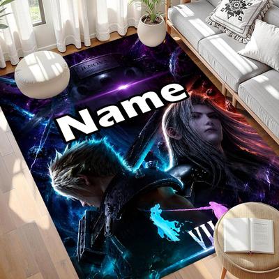 Custom Name Personalized Final Fantasy Print Carpet, Versatile Home Decor Rug, for Playroom, Apartment, Balcony, Entryway, Hallway Gift