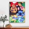 Pełne Round Diamond Painting Lilo & Stitch Sztuka Obraz z Dżetami Mozaika DIY 5D Haft Krzyżykowy Dekoracja Domu
