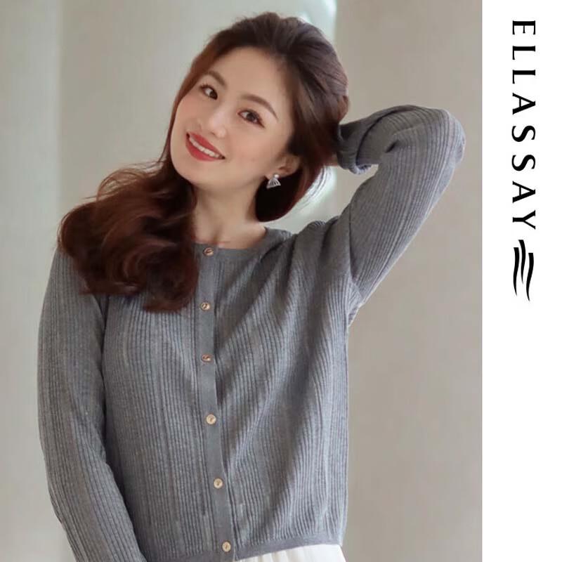 ELLASSAY Women's Hollow-Out Slim Knit Sweater