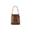 Міні сумка-відро Dempsey Signature Jacquard Хакі Сідловий коричневий Золота фурнітура C8322-IMVGB