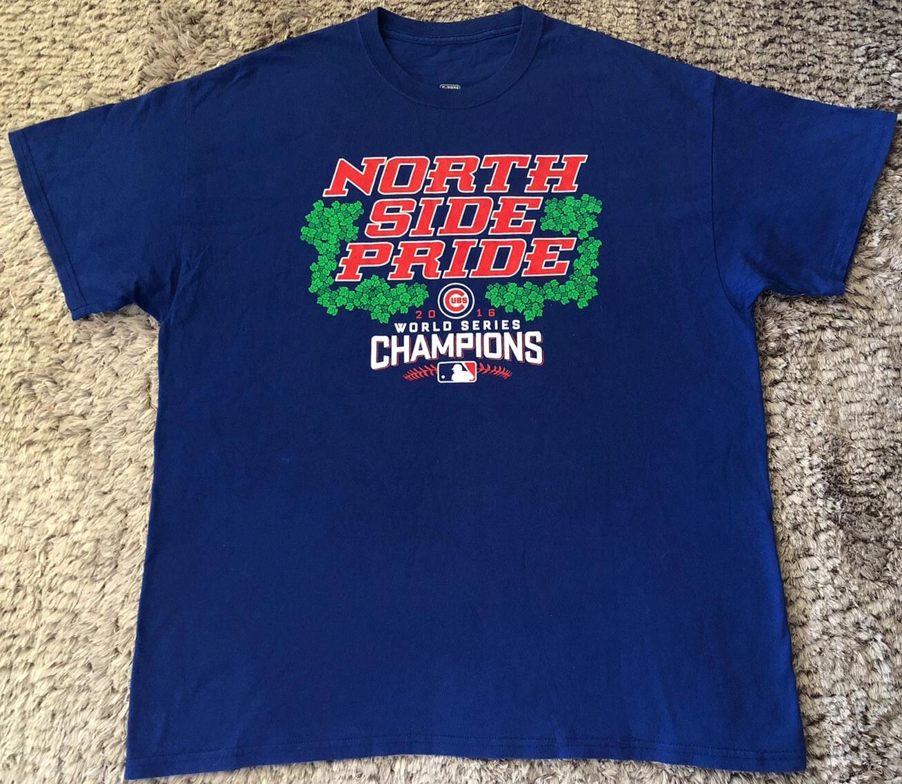 G148 Chicago Cubs Baseball 2016 Pride World Series Champions T Shirt Mens XL VGC S