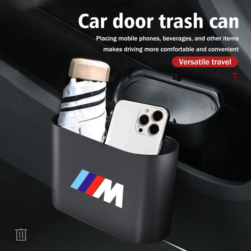 NTSM5 Car Door Hanging Trash Can Storage Box Auto Accessories For BMW M 1 3 4 5 6 7 Series X1 X3 X4 X5 G20 G38 F48 E36 E39