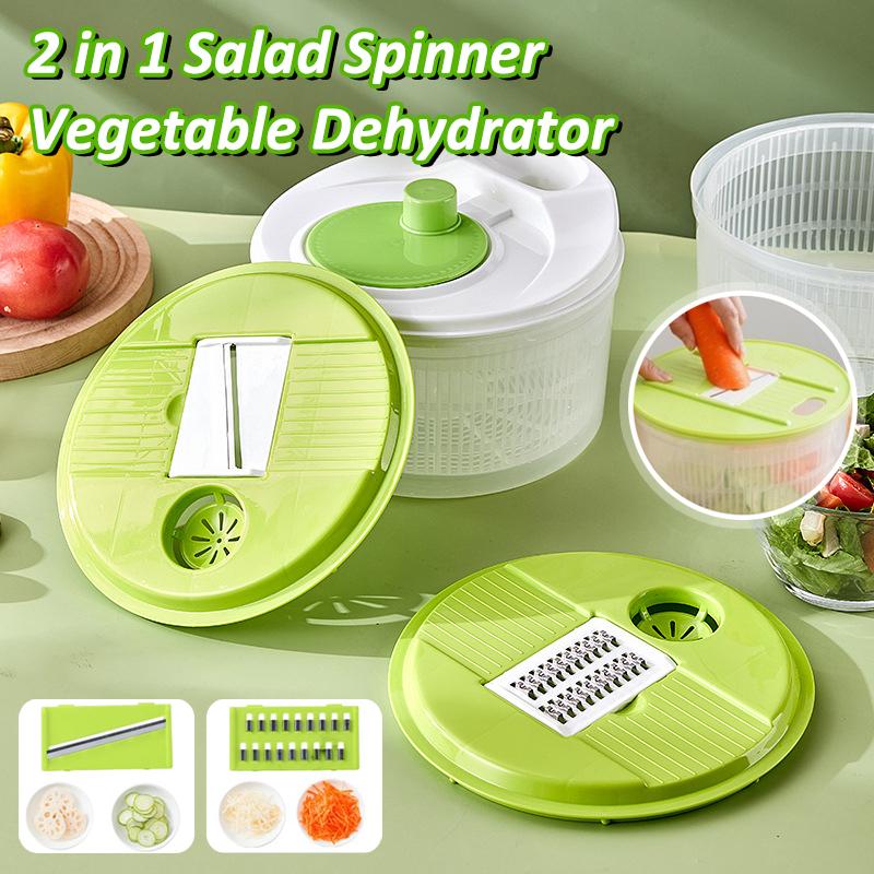 Household Salad Dryer Salad Spinner Vegetable Dehydrator Multi-Function Absorbent Basket Manual Vegetable Dryer Kitchen