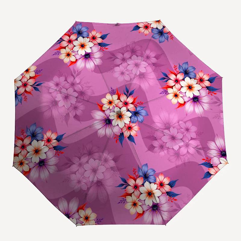 1pc Floral Pattern Design Umbrella with Plastic Handle,Suitable for All Seasons Umbrellaptys26054